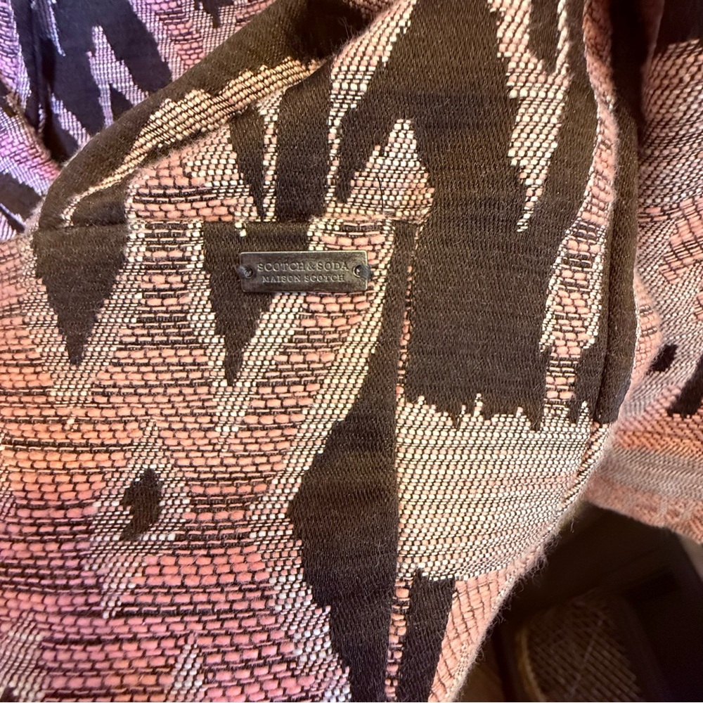 Scotch & Soda Pink and Brown Aztec Jacquard Blazer sz L - Picture 11 of 11